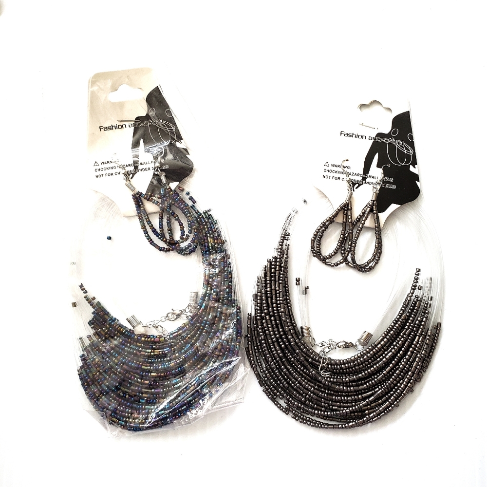 Two Sets of Necklaces and Earrings